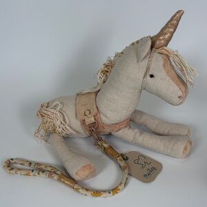 NWT Maileg RETIRED Unicorn With Leash Removable Horn Horse Pony Plush Toy
